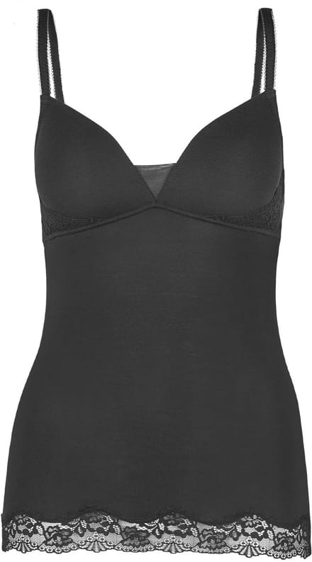 Nina von C BH hemdje - Zonder Beugel - Modal - Hemd met ingebouwde bh - Spaghetti bandjes - 85B - Wit