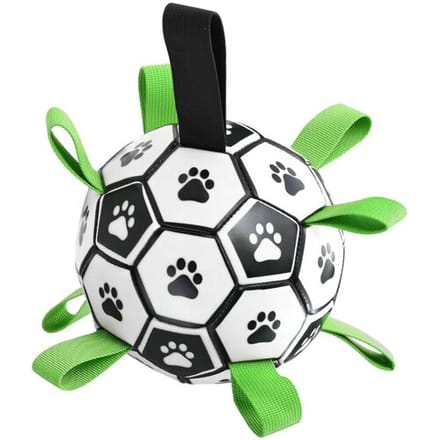 Blinkit Interactief Hondenvoetbal Speelgoed, Lichtgewicht en Zeer Elastisch, Slijtvaste en Kauwbestendige Geweven Structuur, Draagbare Opblaasbare Bal