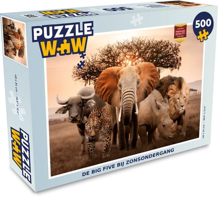 Puzzel Dieren - Olifant - Leeuw - Legpuzzel - Puzzel 500 stukjes