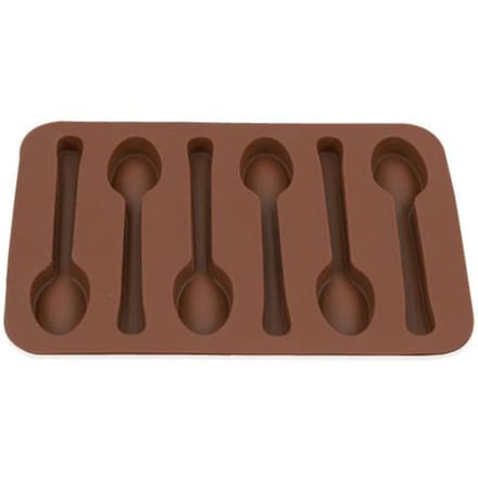Moule à chocolat en Silicone, cuillère, outils de cuisson, antiadhésif, à biscuits, à gâteaux, à gelée et à bonbons, 3D, DIY marron