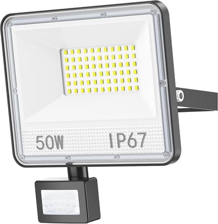 50W LED Schijnwerper met Bewegingssensor voor Buiten - Waterdicht en Draaibaar