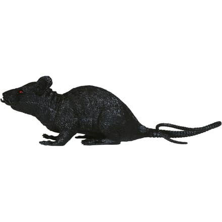 Décoration Rat Noir Artificiel Halloween 18cm