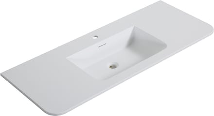 Wiesbaden Laro Wastafel 120 x 48 x 1,5 cm Solid Surface - Mat Wit