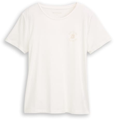 Tom Tailor - T-shirt met bloemenborduursel - Maat M - Whisper White