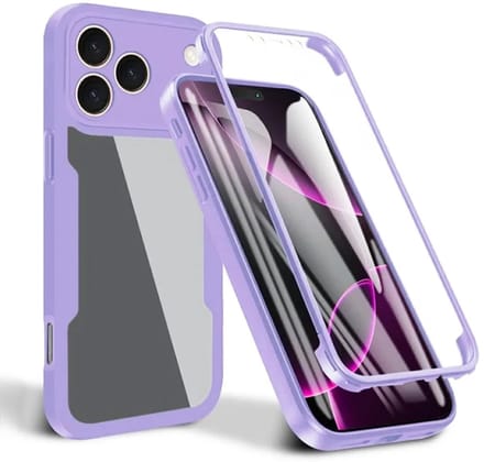 Hoesje geschikt voor Apple iPhone 17 Pro - Techsuit ColorVerse 360 Case met Screenprotector - Paars