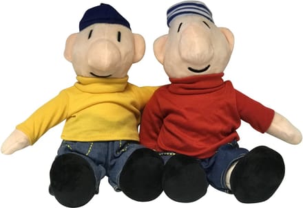 Buurman en Buurman Pluche Knuffel Set (Geel/Rood) 35 cm