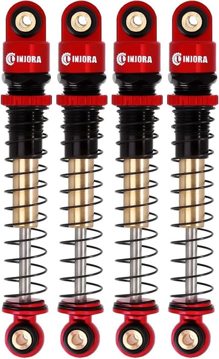 RC Schokdemper 43mm Teleschokken met Schroefdraad voor 1:24 Crawler - Rood, 4 Stuks