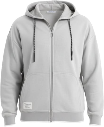 OMBRE Sweater - Regular Fit - Lange Mouw - Rits Grijs S