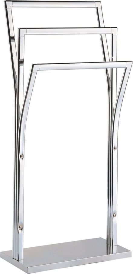 MSV Handdoeken ophangrek badkamer - zilver chroom metaal - 41 x 87 cm