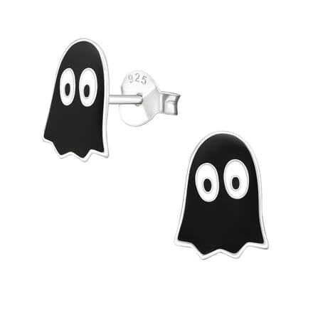 Princess Oorbellen Spookje - 925 Zilver E-Coating - 8x11mm