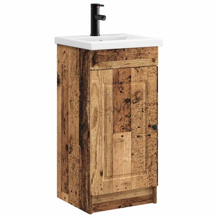 vidaXL - Badkamer - Vanity - met - Wastafel - Oud - hout - 42 - x - 40 - x - 84,5 - cm