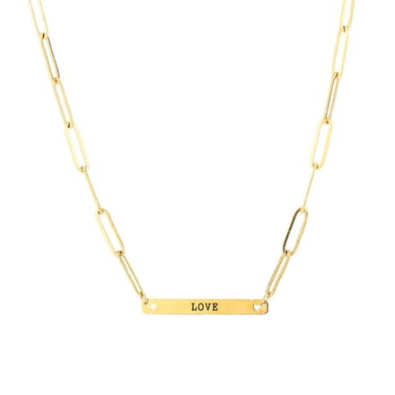 Bijoutheek Collier Schakels Love Goud