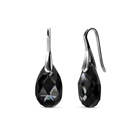 Teardrop haaksets - Zilver en zwart