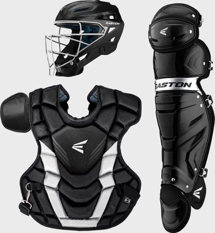 Easton GAMETIME Honkbal Catcher Combo Set Zwart Intermediate: Masker + Bodyprotector + Legguards