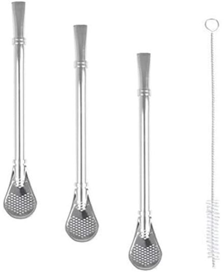 Solidchoice - Herbruikbare RVS Straws met Schoonmaakborstel, 3 Stuks