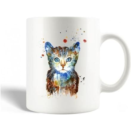Mug en Céramique Chat Coloré Dessin de chat en multicolore
