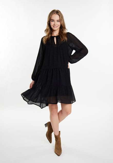 IZIA Midi-jurk met gestreept dessin Dames zwart