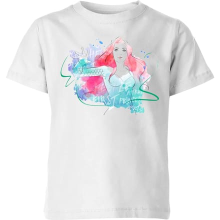 Aquaman Mera First Princess kinder t-shirt - Wit - 122/128 (7-8 jaar)