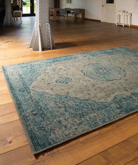 Vintage vloerkleed - Village grijs/blauw 160x240