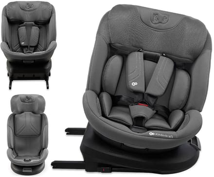 Kinderkraft XPEDITION 3 i-Size - Autostoel - 360° Draaibaar - ISOFIX - RWF tot 105 cm - Grijs