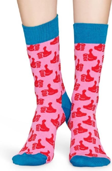 Happy Socks Thumbs Up Roze, Maat 41/46