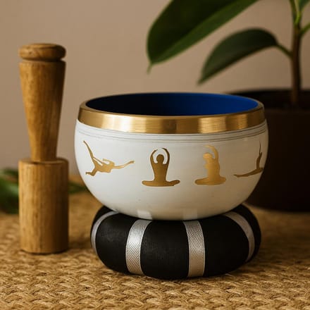 Yoga Moves klankschalenset - Wit/Blauw 10,7 cm