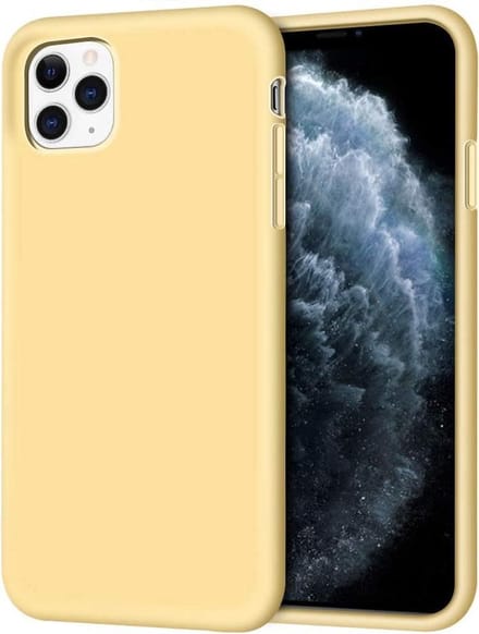 Siliconen Liquid Backcover Hoesje Geschikt voor: iPhone 12 Pro Max - Geel