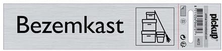 Pickup alulook deurbordje - bezemkast - 165 x 44 mm - zelfklevend