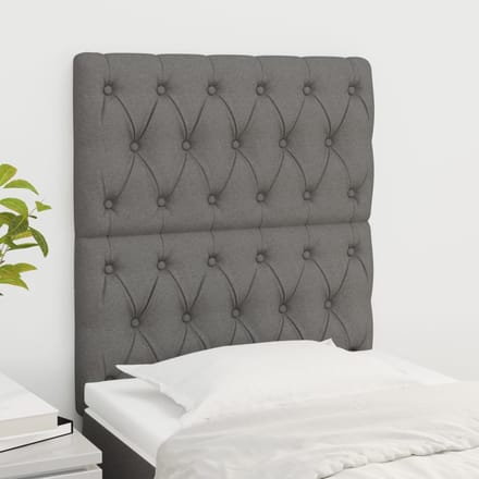 vidaXL - Hoofdbord - donkergrijs - 80x7x118/128 - cm - Stof