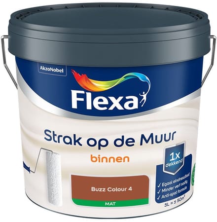 Flexa - Strak Op De Muur Binnen Mat - Buzz Colour 4 - Mengverf - 5 L