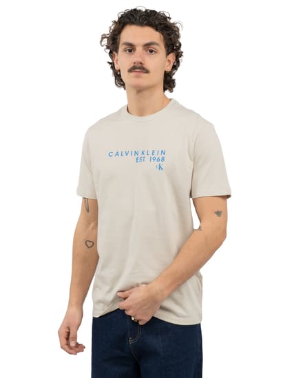 Calvin Klein Short Sleeve 30s Eu Wholesale Jersey Oatmeal Maat: XL | Basic T-Shirts Outlet | Heren | Beige