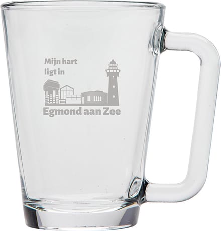 Gegraveerde theeglas 26cl Egmond aan Zee
