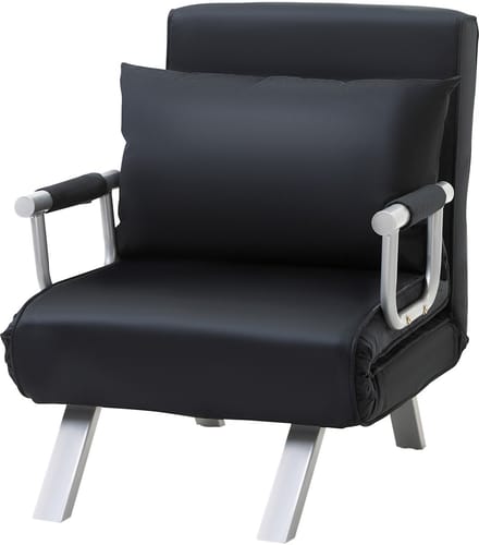 HOMCOM sofa bedbank - met verstelbaar - rugleuning - kussens - zwart