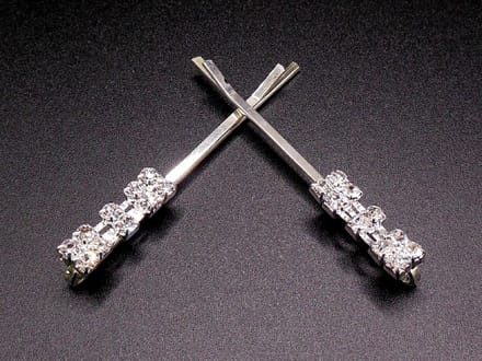 Haarpinnen met strass vierkantjes