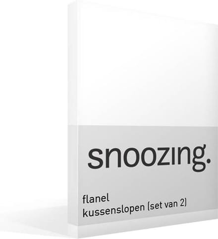 Snoozing - Flanel - Kussenslopen - Set van 2 - 40x60 cm - Wit