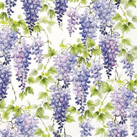 IHR Lunch servetten - Purple Wisteria Cream