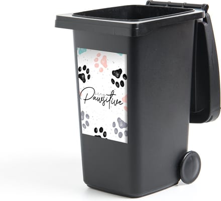 Container sticker Quotes - Spreuken - Stay pawsitive - Dieren - 40x60 cm - Kliko sticker