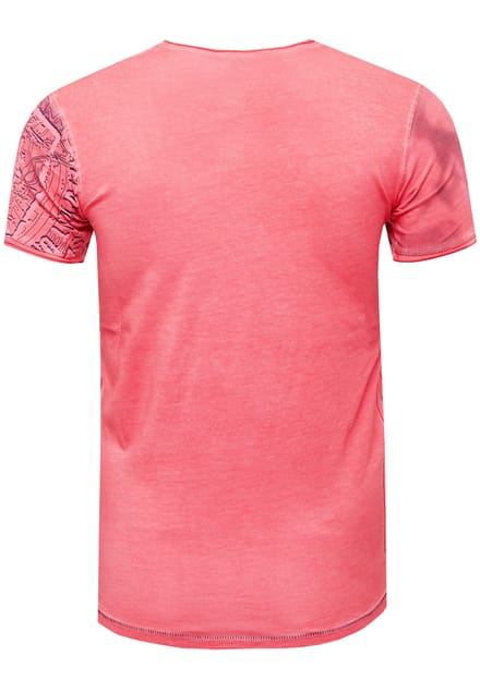 T-shirt met V-hals en strasssteentjes Trimmed
