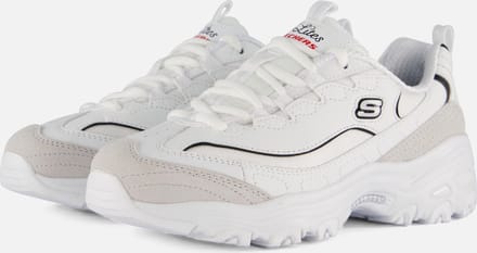 Skechers D'Lites - New Heat Dames Sneakers - Wit/Zwart