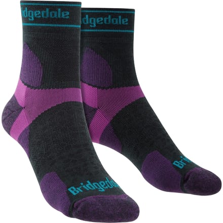 Bridgedale - Dames Ultralight Merino Sokken - Steenkool / Paars