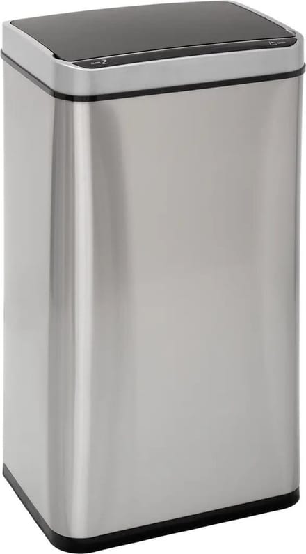 5Five Prullenbak/pedaalemmer automatish - met bewegingssensor - zilver - metaal - 40 liter - 33 x 24 x 66 cm