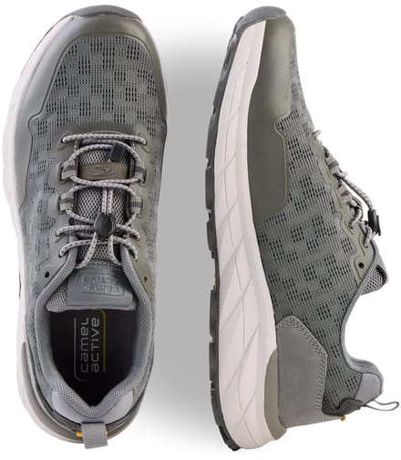 camel active Casual sneaker met snelsluiting - Maat menswear-43 - Grijs