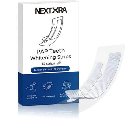 Nextora Whitening Strips - PAP+ Whitening Strips - Tandenbleekset - Tanden bleken - White Strips - 14 Stuks