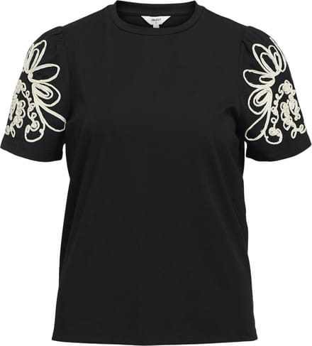 Object Objcaroline Joana Ss Top E Div Tops & T-shirts Dames - Shirt - Zwart - Maat S