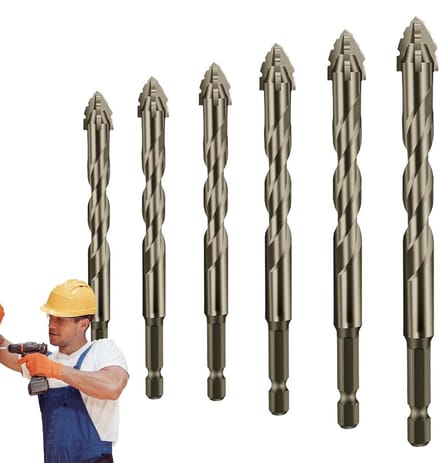 Set Excentrische Boren met 4 Snijkanten voor Steen en Harde Materialen