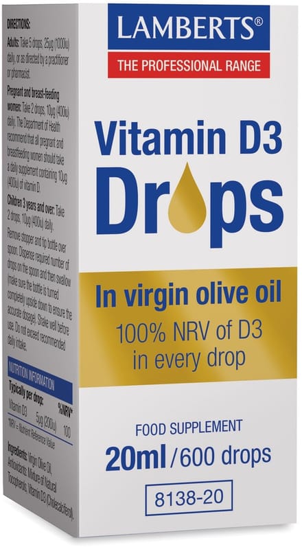 Lamberts Vitamine D3 druppels 20 Milliliter