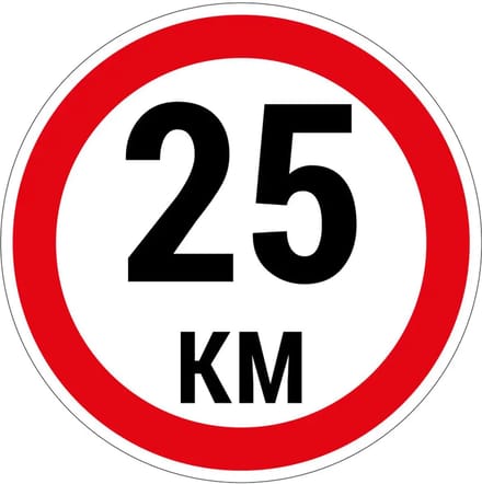 25 km bord | gecoat dibond materiaal | 20 cm