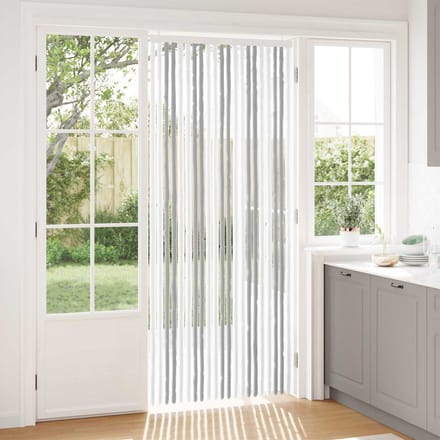vidaXL - Insecten - Gordijn - Chenille - Lichtgrijs - en - wit - 90 - x - 220 - cm - 100% - PP