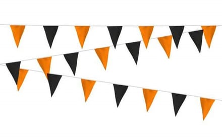 Vlaggenlijn Zwart Oranje - 20 meter | Stevig kunststof