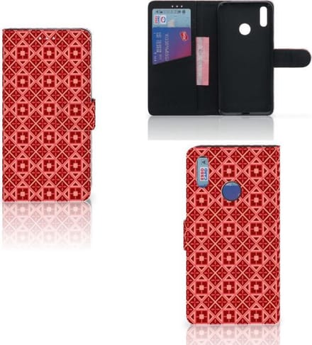 Huawei Y7 (2019) Telefoon Hoesje Batik Rood